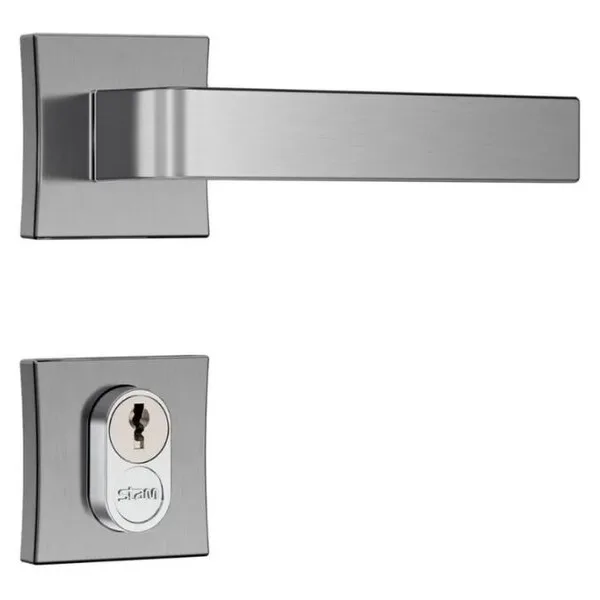 Fechadura Classic de roseta quadrada em inox